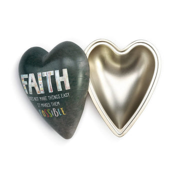 One Coast - Demdaco Decor Faith Art Heart Keepers Trinket Boxes-Hummingbird, Sunflower, Love, Faith